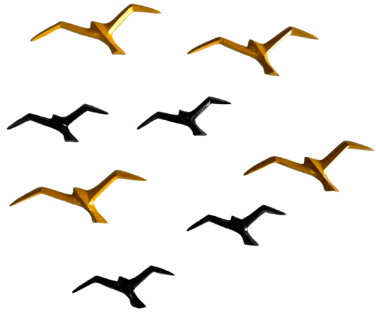 Flying Bird Wall Art Set | Aluminium Decorative Sculpture